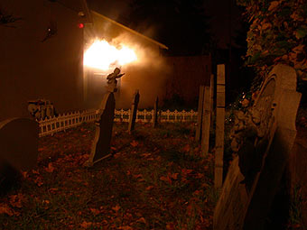 Graveyard with Fog - Ground Angle