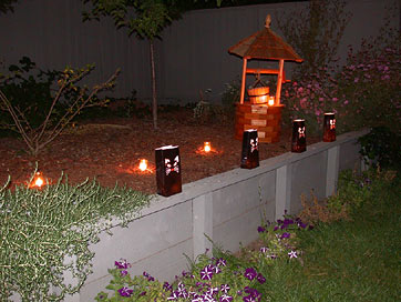 Luminaria in Backyard