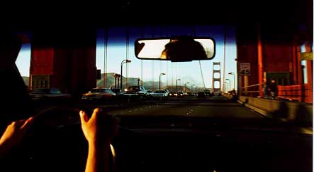 Driving over the Golden Gate Bridge
