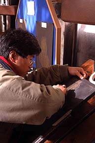 Louie's wax rubbing at Westminster Abbey