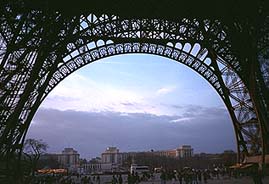 At the base of the Eiffel Tower