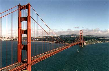 Looking down on the Golden Gate