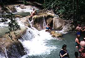 Climbing the falls